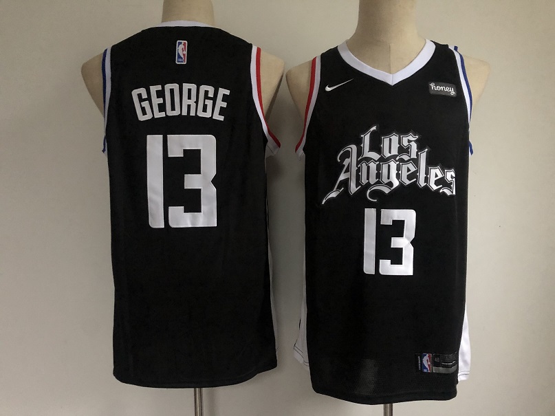 Men Los Angeles Clippers #13 George black City Edition Game Nike NBA Jerseys->los angeles clippers->NBA Jersey